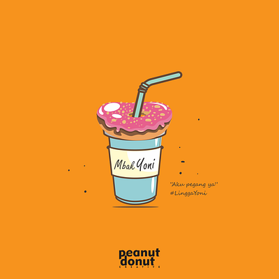 Mbak Lingga creative studio design donut graphic design illustration milk shake peanut donut