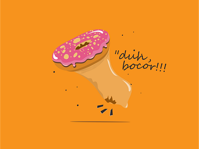 Duh Bocor design donut illustration vector