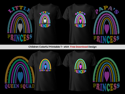 Free Download Children Colorful T-shirt Design apparel baby tshirt children clothing colorful custom t shirt design download fashion free graphic illustration print product design t shirt tee template typography vector