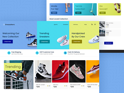 Sneaaakers Ecommerce Home Exploration app design ecommerce shoes sneakers ui ux website