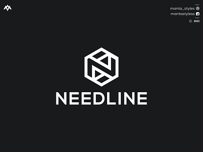 NEEDLINE app branding design icon illustration letter logo minimal n hexagonal logo n logo ui vector