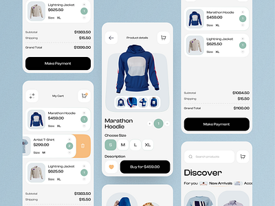 E-commerce - Mobile App Concept app app design clean clothing app design e commerce e commerce app ecommerce ecommerce app fashion app interface minimal mobile app mobile design mobile ui saidul islam shop ui design uiux visual design