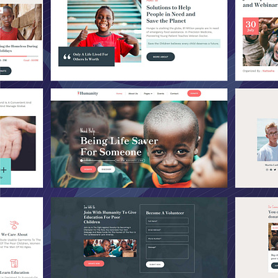 Charity Website Webflow Template Design Portfolio agency branding business charity charity website design design donate donation donation app fundraiser interface modern non profit product social template ui webflow website website design