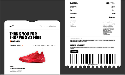 Nike Email Receipt 017 dailyui17 dailyuichallenge design loi nike nikereceipt receipt ui