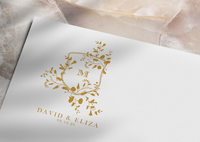 Modern Wedding Crest bespoke wedding logo custom monogram custom wedding logo design illustration logo luxury logo luxury wedding logo wedding logo wedding monogram