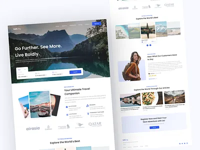 Kelil.ing - Travel Agency Website design desktop journey landing page places travel travelling ui website
