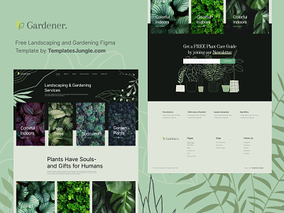 Free Landscaping and Gardening Figma Template free figma template free web design gardening landing page landscaping plant store plants web design website concept