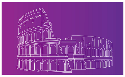 Drawing of Colosseum, Rome 7 wo graphic design illustration line art rome sketch vector