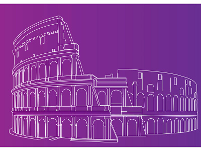 Drawing of Colosseum, Rome 7 wo graphic design illustration line art rome sketch vector