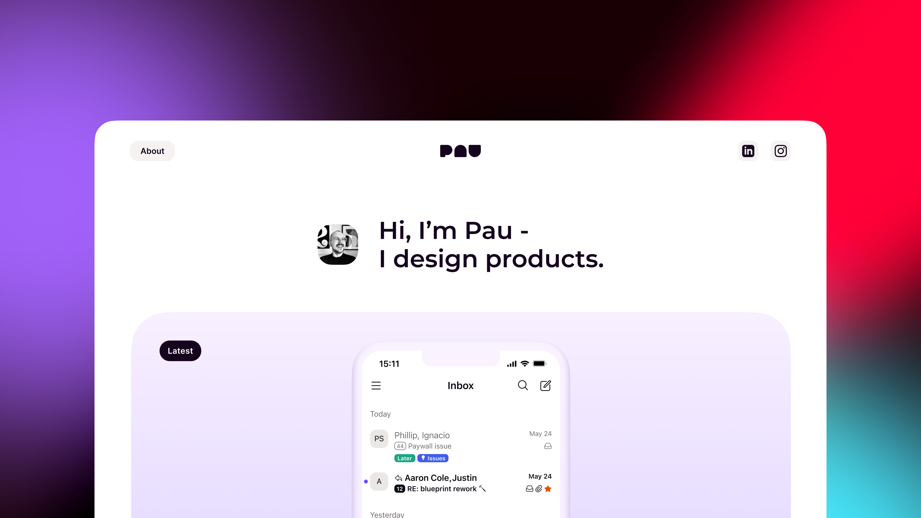 Shot #20906225 design personal portfolio product ui ux website