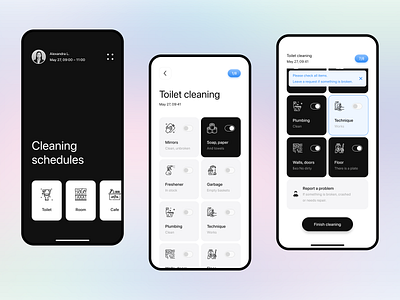 Cleaning checklist app checklist cleaning mobile plan schedules task ui