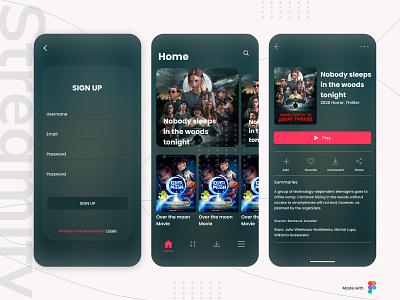 Streamify: The Ultimate Video Streaming App appdesign design designinspiration digital platform dribbble entertainment graphic design mobile app multimedia online media online streaming personalization seamless experience streaming service subscription service ui video streaming watch movies
