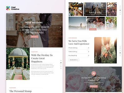 Wedding Web Design Concept branding design home page design homepage ui ui design web web design wedding wedding web wedding web design