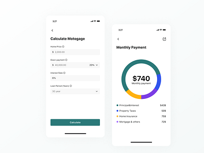 Mortgage Calculator 🏦 3d animation app branding design fintech graphic design illustration logo mobile app mortgage calculator motion graphics payment search ui ux