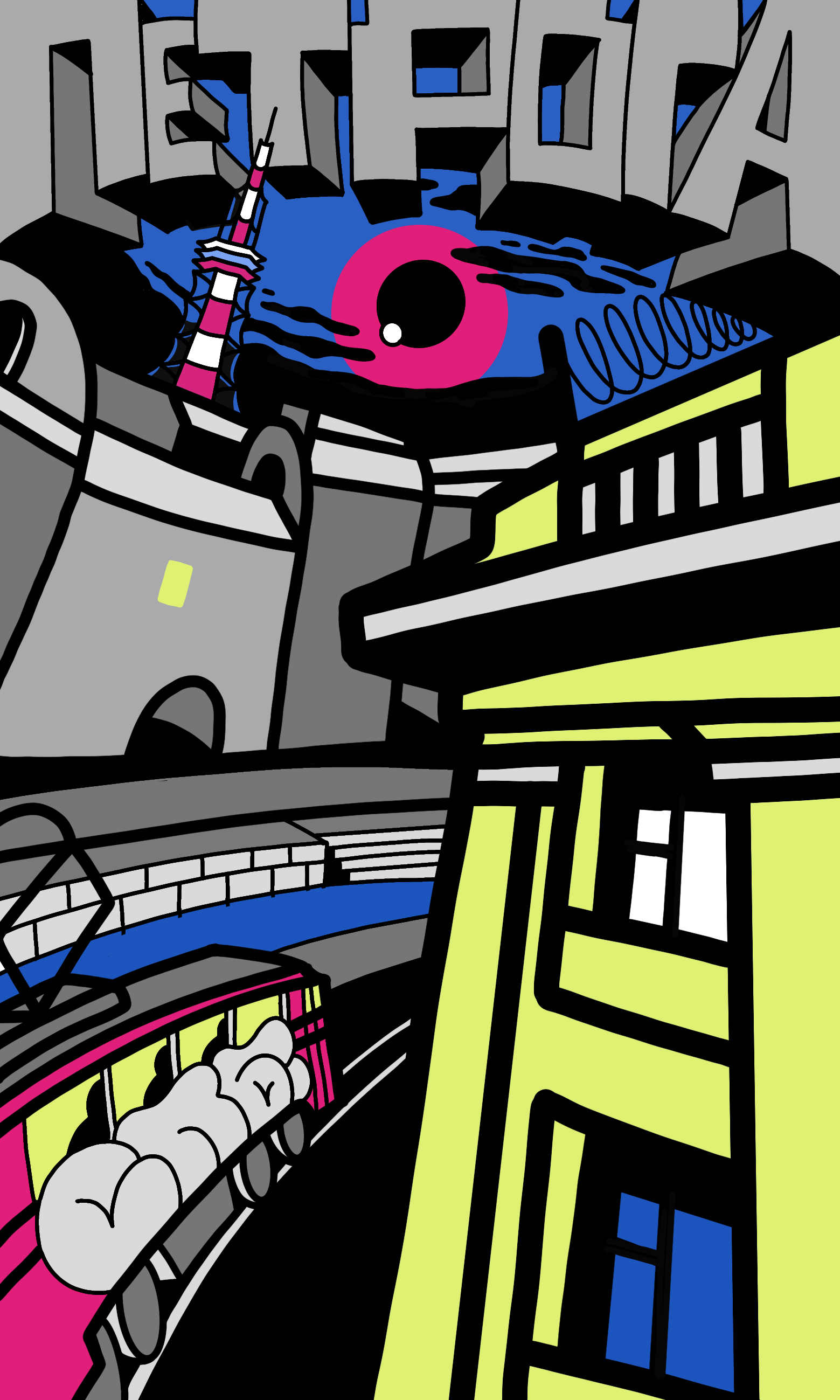 high times on p-side graphic design illustration poster print