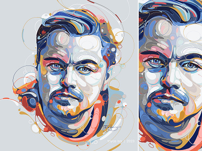 Leonardo DiCaprio abstract artist curve digitalart illustration illustrator portrait portrait illustration portraiture procreate unique