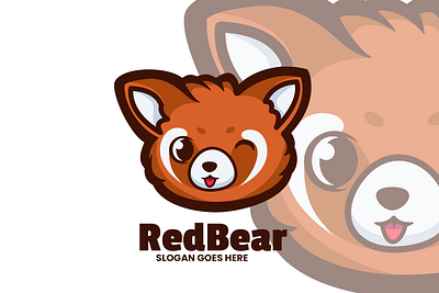 RedBear animal branding cute mascot design graphic design illustration logo vector