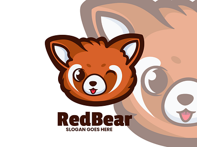 RedBear animal branding cute mascot design graphic design illustration logo vector