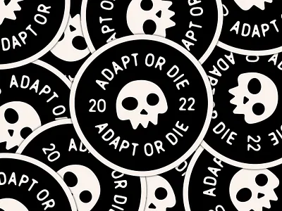 "Adapt Or Die" badge design badge badge design decal design graphic graphic design graphic designer logo logo designer sticker sticker design