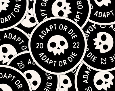 "Adapt Or Die" badge design badge badge design decal design graphic graphic design graphic designer logo logo designer sticker sticker design