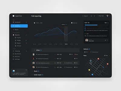 Logistlux dashboard platform admin dark dashboard design flat home layo logistic navigation studio ui ux