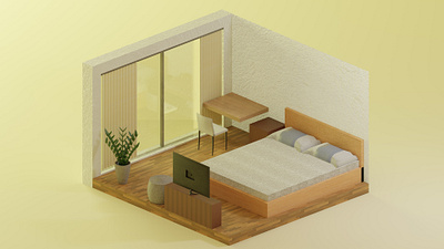 Isometric room - 3D product created by Blender 3.3 LTS