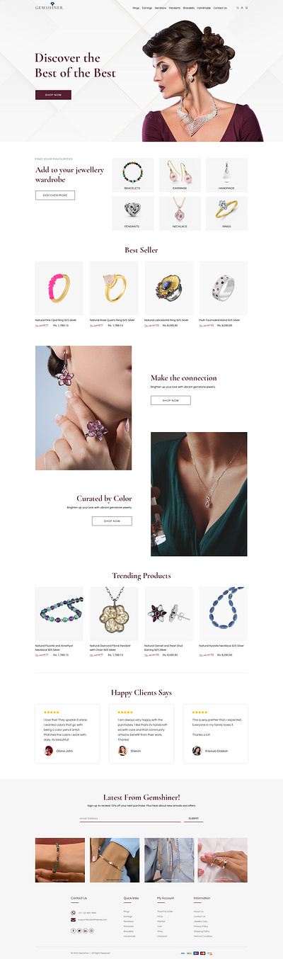 Jewellery accessories design earings feminine handmade jewellery jewellery necklace products shopify ui user interface web web design women woocommerce