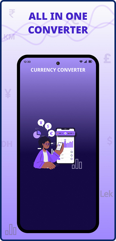 Currency Convertor Application Ui/Ux Designing app design flat graphic design icon minimal typography ui ux vector