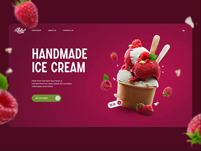 Main screen for ice cream landing branding design designer dribbble graphic design landing landing page ui ux web design web designer