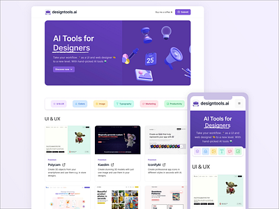 AI Tool Library for Designers by Alexander Dünchem on Dribbble