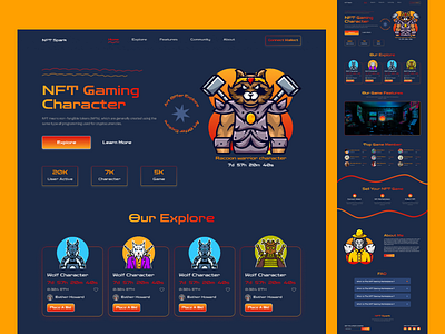 NFT Game Website Design 3d animation app branding design graphic design illustration logo nft nft game nft game website nft website typography ui ux vector
