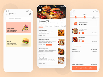 Food Delivery - Mobile App app app design design food app food delivery mobile app prototyping ui ui design ux