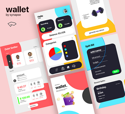 Wallet App UI design app branding graphic design logo start up ui uiux ux