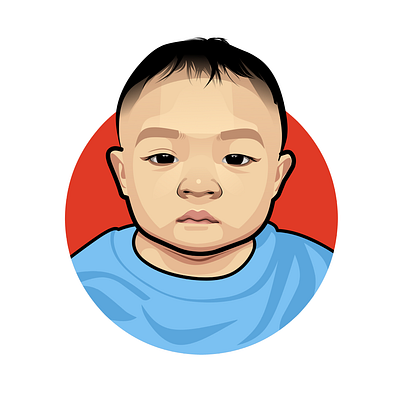 Cartoon caricature of the baby art avatar baby boy caricature cartoon design illustration vector