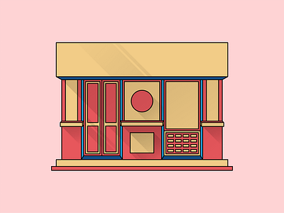 Minimalist Restaurant Design building cafe cartoon cute design graphic design icon illustration minimalist restaurant simple store