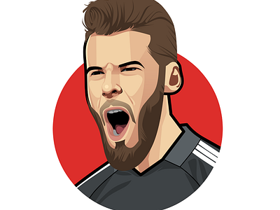 Cartoon caricature of David de gea art avatar caricature cartoon design football goalkeeper illustration manchester united soccer vector