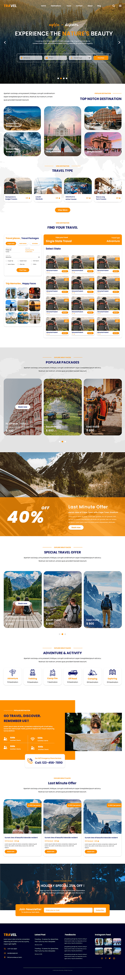 TRAVEL WEBSITE LANDING PAGE design digital front page graphic design landing page marketing tour travel travel design ui travel website trend trending trending design ui ui desighn website