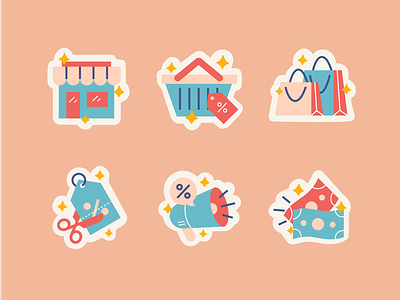 Ecommerce sticker pack commerce icon icon design icon set iconography illustration shopping sticker ui
