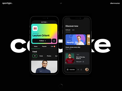 sportigio — UX/UI design of the football mobile application application application design dark mode dilemma club english football football football app design gradients leyton orient mobile app mobile app design news news app posts sport app ui ui trends ui trends 2023 ux view