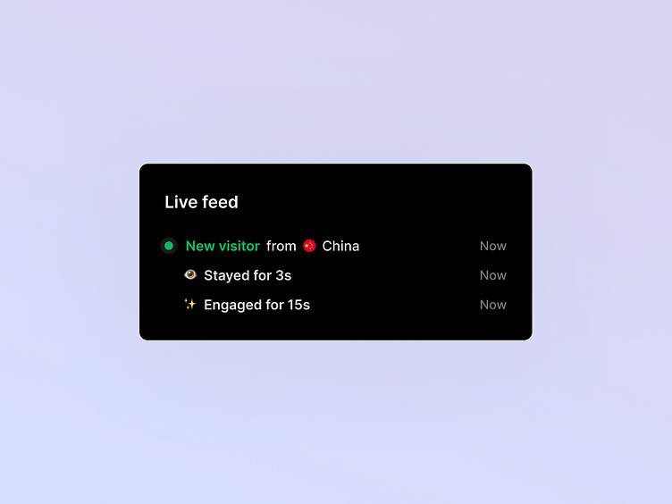 Analytics UI live data feed by Volument on Dribbble