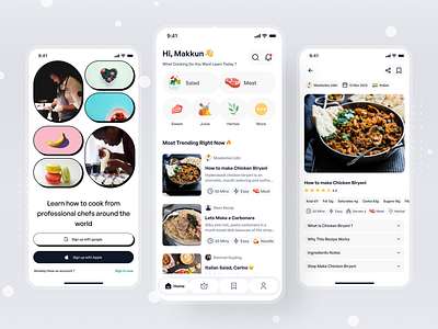 Exploration - Cooking Apps app book branding clean cooking design eat food graphic design learn mobile ui ux