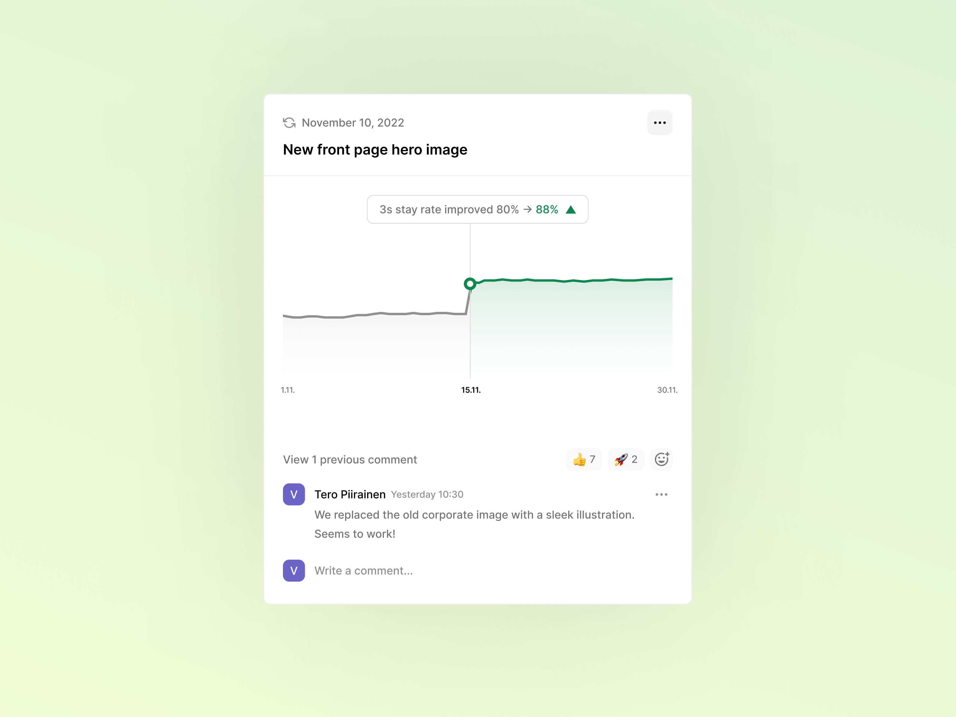 Analytics UI - Insight card
