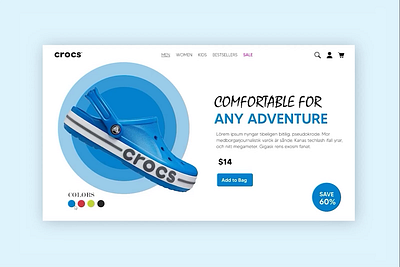 Crocs Website Hero Section UI Design app branding design graphic design illustration typography ui ux vector