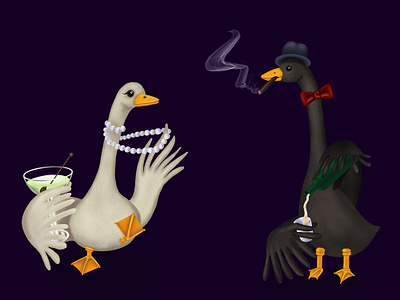 Celebrating geese animal character character design goose illustration