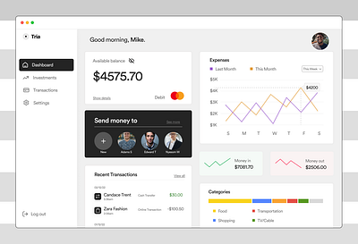 Tria Bank Dashboard app design typography ui ux