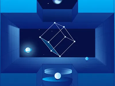 Geo Abstract abstract aquarium c4d cinematic cylinder fire fish geemetric illustation moonlight motion graphics octopus pen robot scifi sty web3