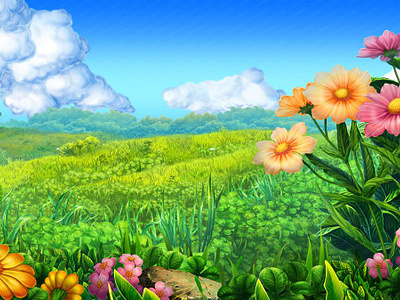 Main Background for the Flowers themed slot game background art background design background illustration background image background picture casino digital art flowers slot gambling game art game design graphic design illustration slot design slot game art slot game design spring slot