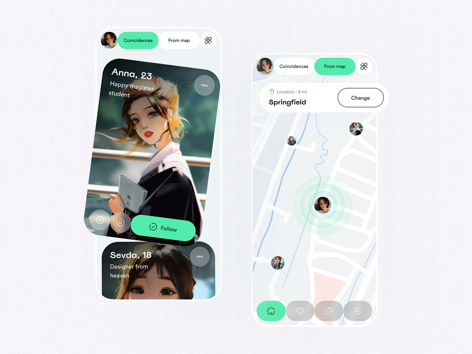 Dating App UI Concept by Sultan Mavlonov for Exadot Design Studio on ...