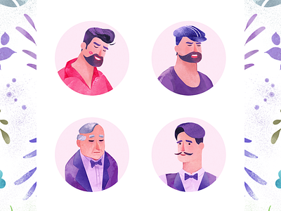 Illustration - 9 (Male characters) avatar emotions flat design illustration male character people