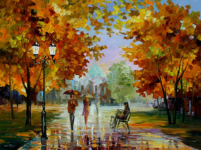 OCTOBER PARK — oil painting on canvas leonidafremov